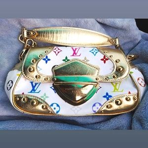 Auth Louis Vuitton Marylin All Shoulder Gold Chain Multicolor Monogram handbag